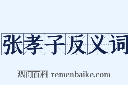 张孝子反义词是什么意思的图片